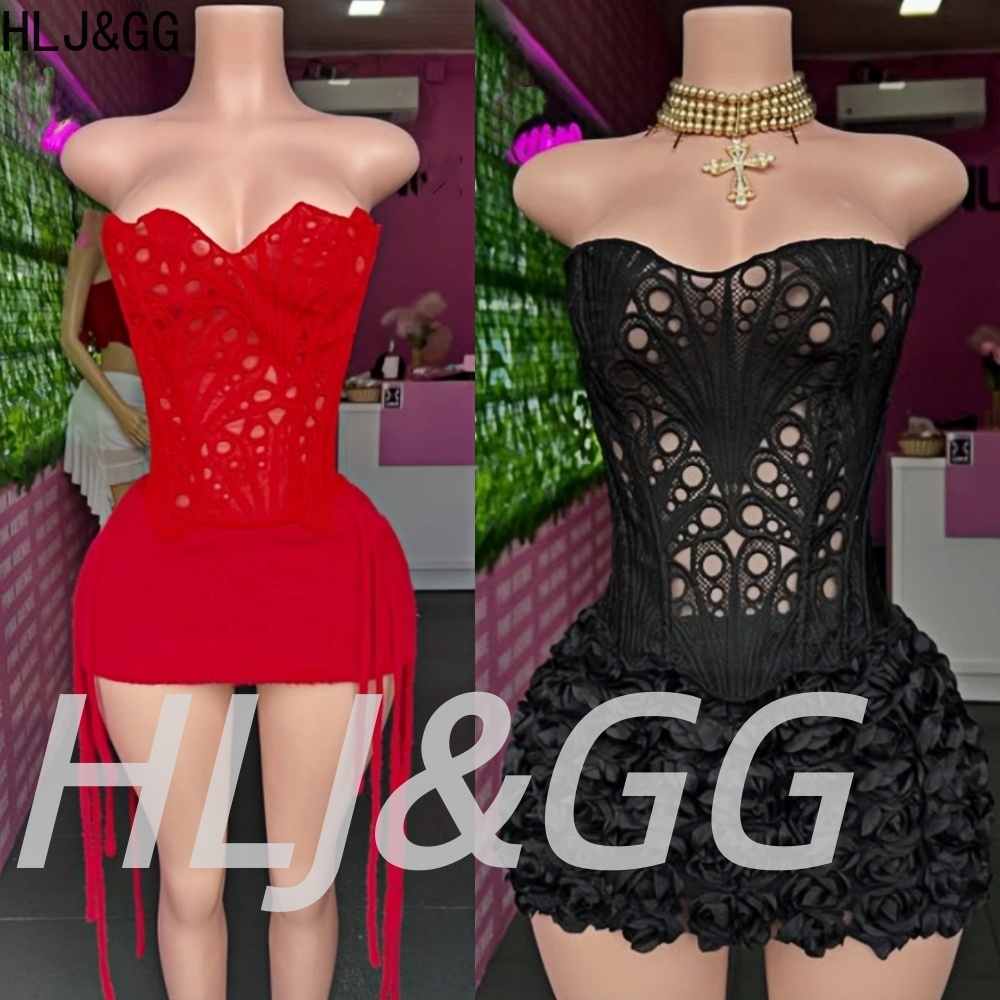 Embroidery In The Piece - HLJ&GG Sexy Sweet Hollow Embroidery Corset