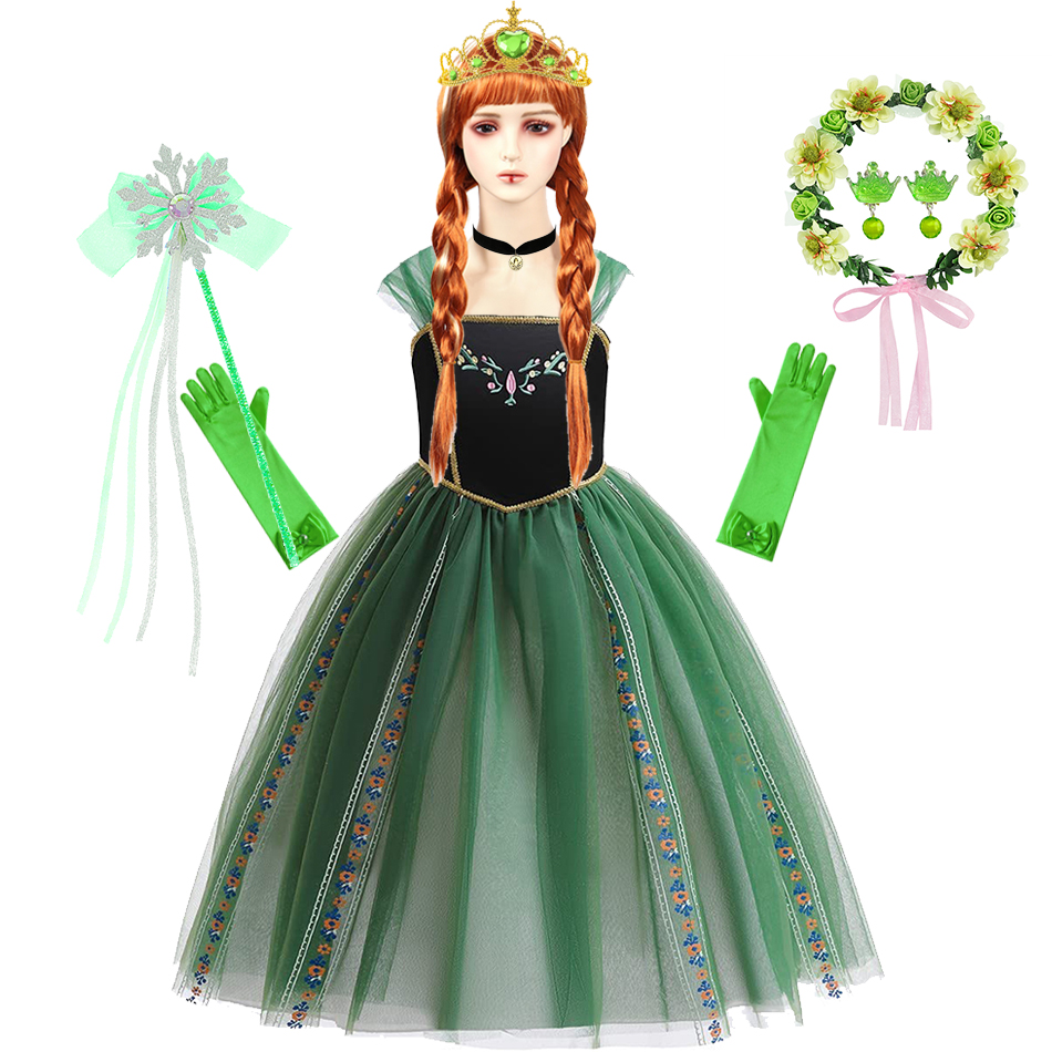 Embroidery Jersey - Dress For Anna Cosplay Princess Luxury