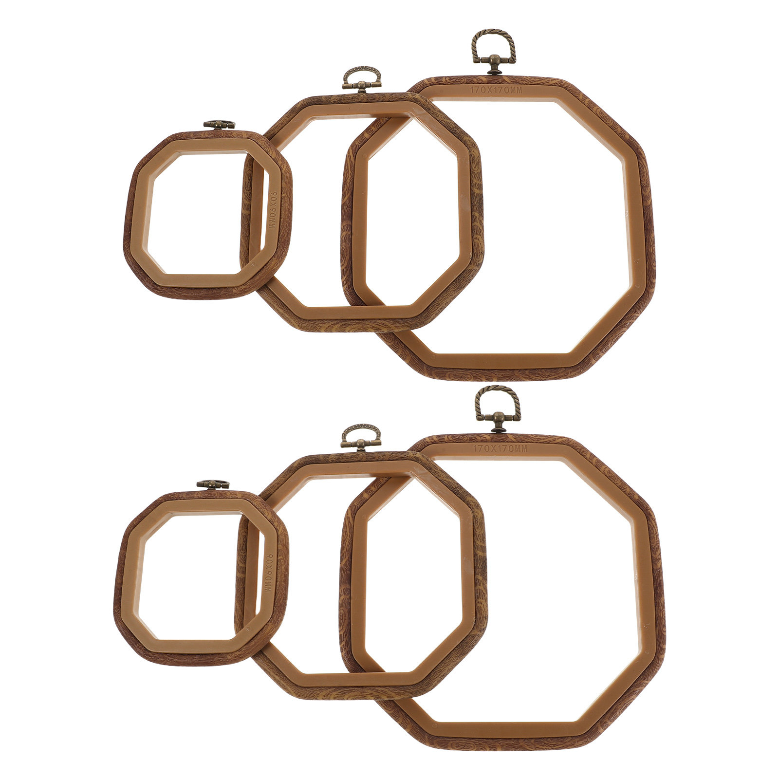 Frame Display Wood - 6Pcs Octagonal Imitated Wood Embroidery Hoop