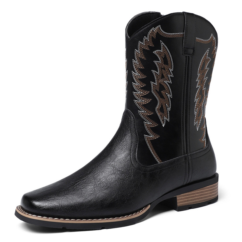 Embroidery Stitch - Luxury Men High Boot Embroidery Retro