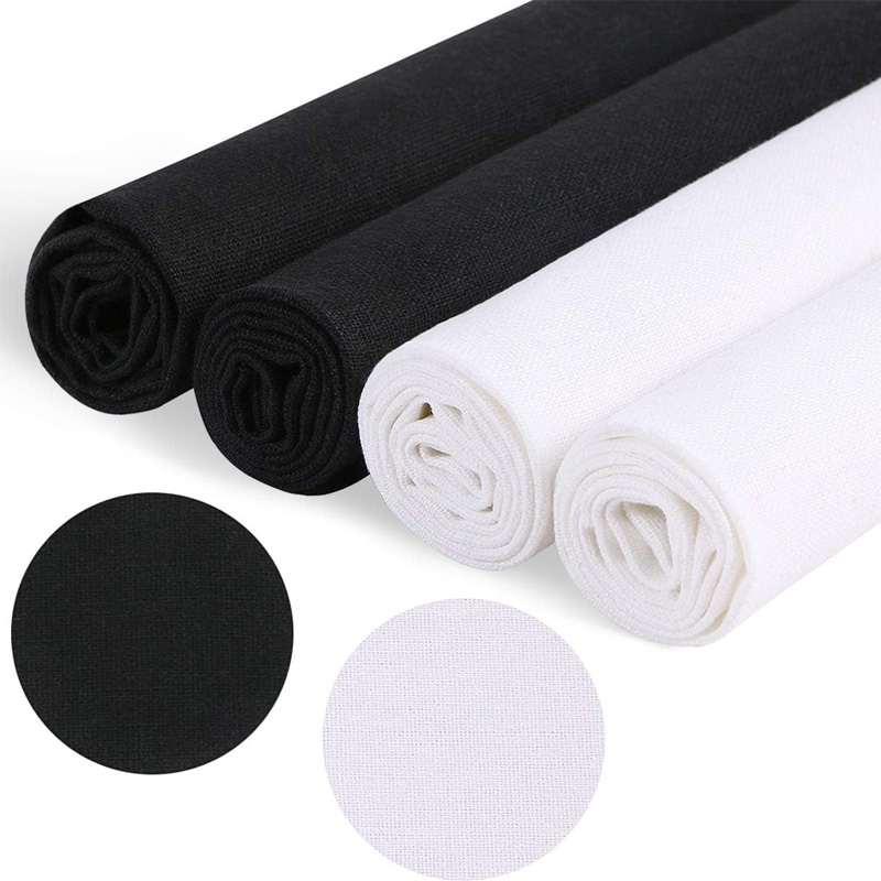 Embroidery In The Piece - 4 Pieces of Linen Fabric, Solid