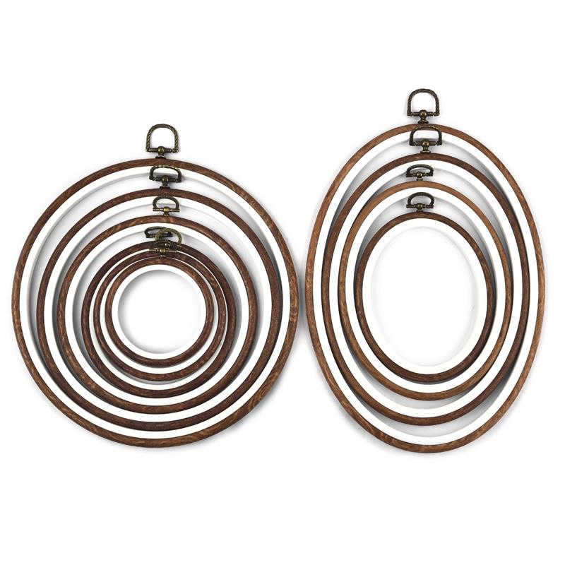 Round Oval Wooden Color Embroi - Stitch Marker Ring ulasan dan harga