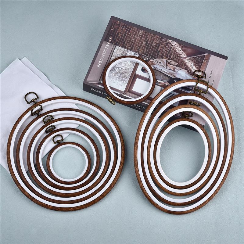 Round Oval Wooden Color Embroi - Stitch Marker Ring ulasan dan harga