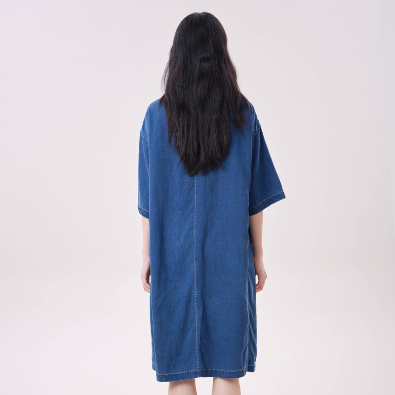 MOVEUP Lyocell Denim Dress Pol - Embroidery Cat ulasan dan harga
