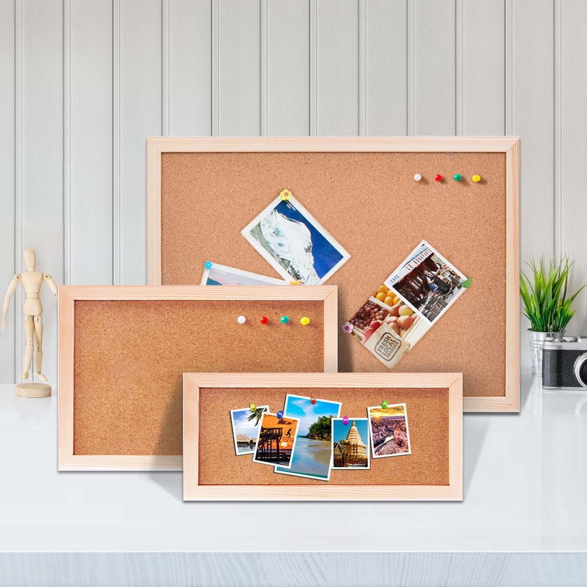 Vintage Pine Wood Frame Cork B - Frame Display Wood ulasan dan harga