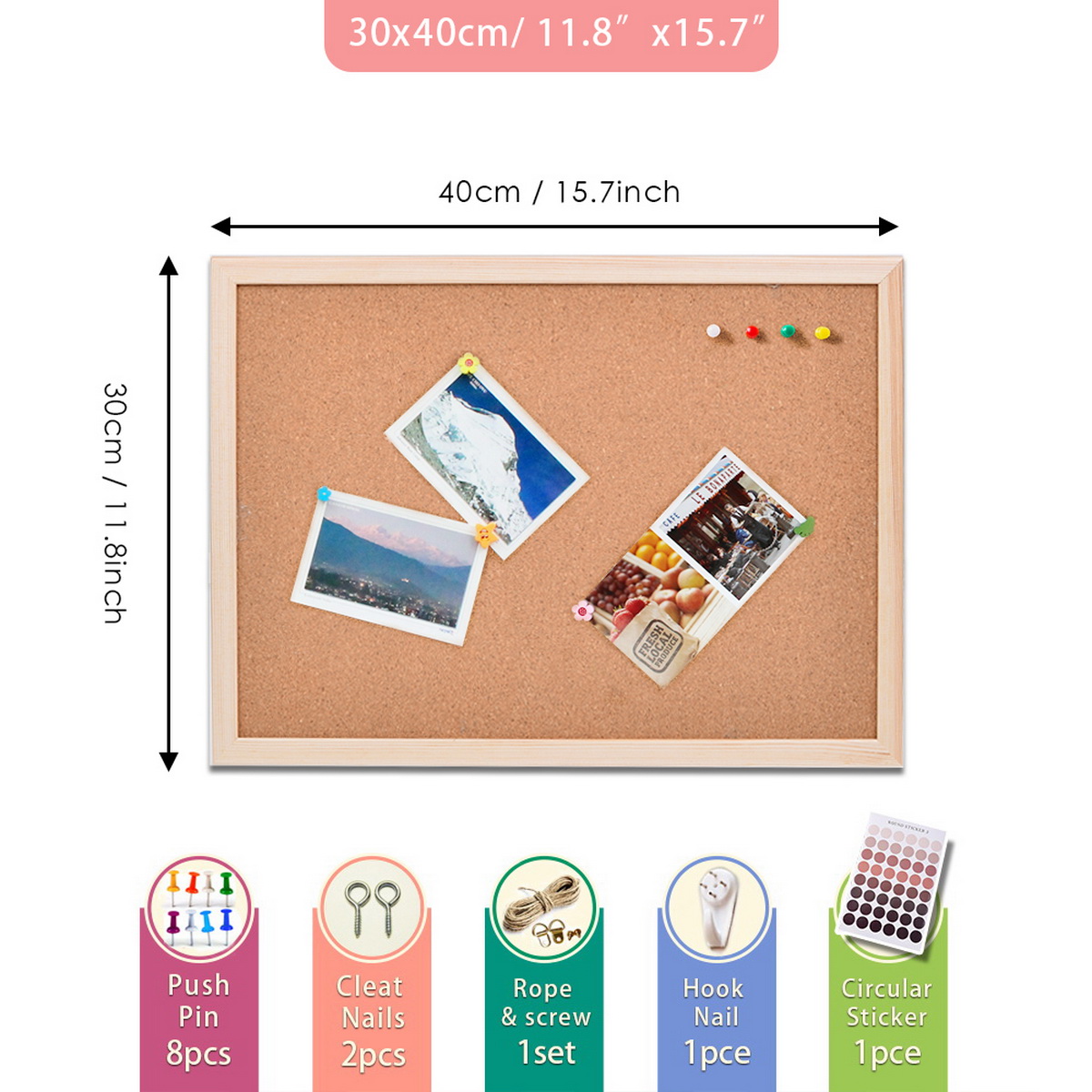 Vintage Pine Wood Frame Cork B - Frame Display Wood ulasan dan harga