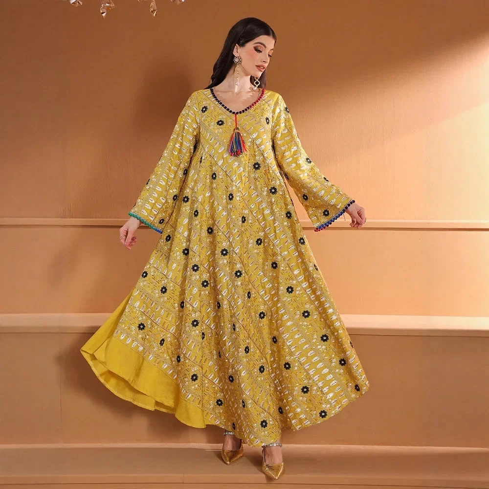Muslim Woman Dresses Eid Embro - Embroidery Arabic ulasan dan harga