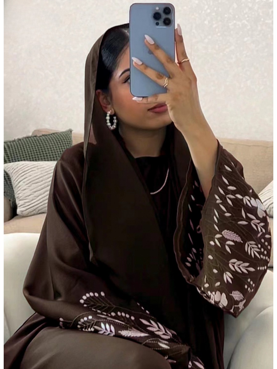 Turkey Emboridery Abaya for Wo - Embroidery Arabic ulasan dan harga