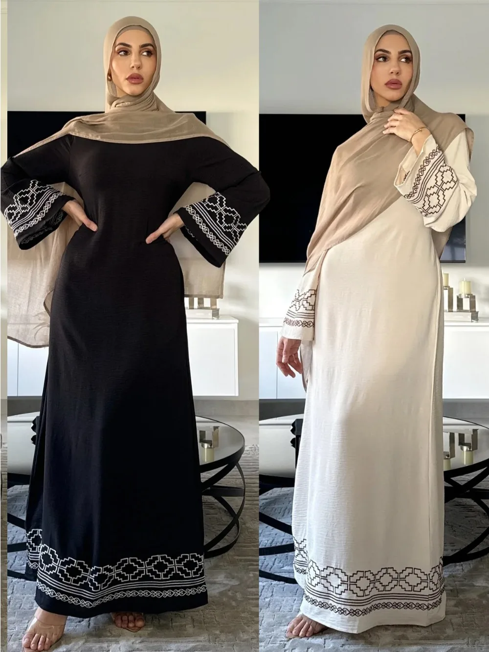 Eid Embroidery Muslim Dress fo - Embroidery Arabic ulasan dan harga