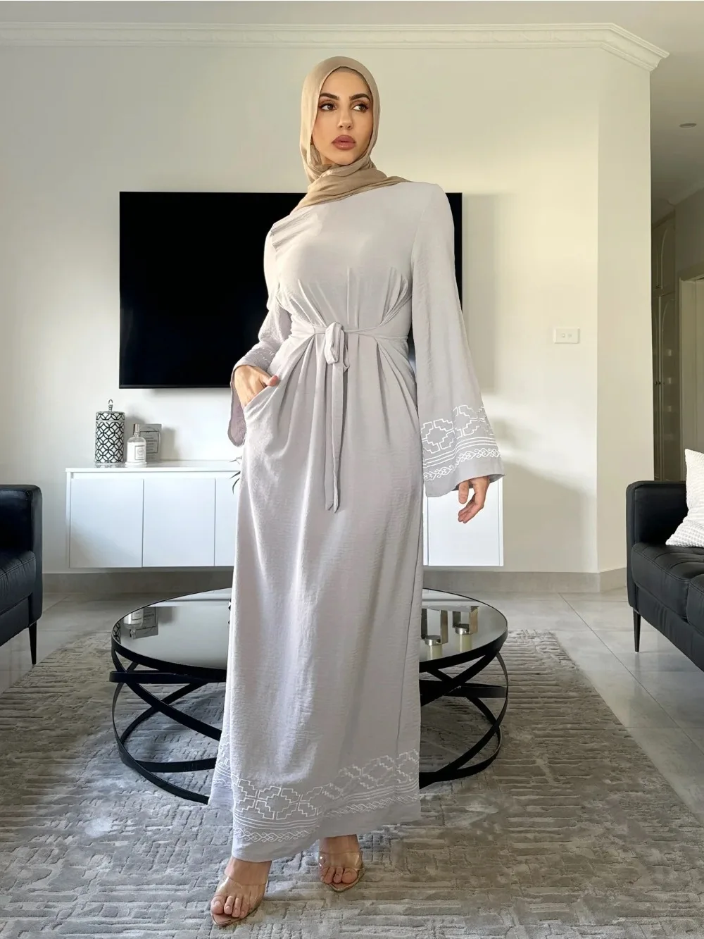 Eid Embroidery Muslim Dress fo - Embroidery Arabic ulasan dan harga