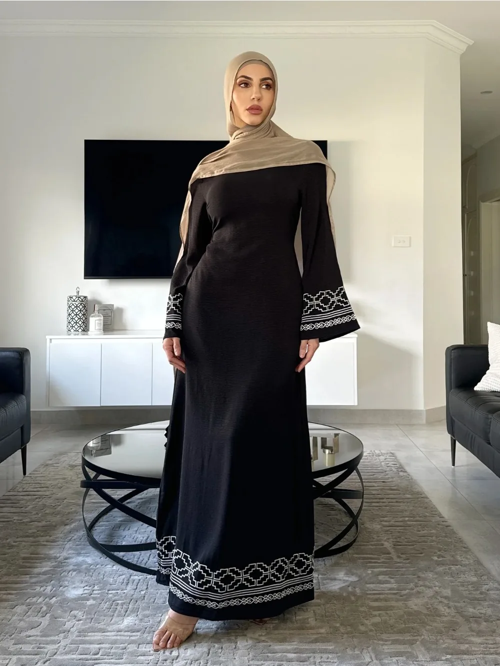 Eid Embroidery Muslim Dress fo - Embroidery Arabic ulasan dan harga