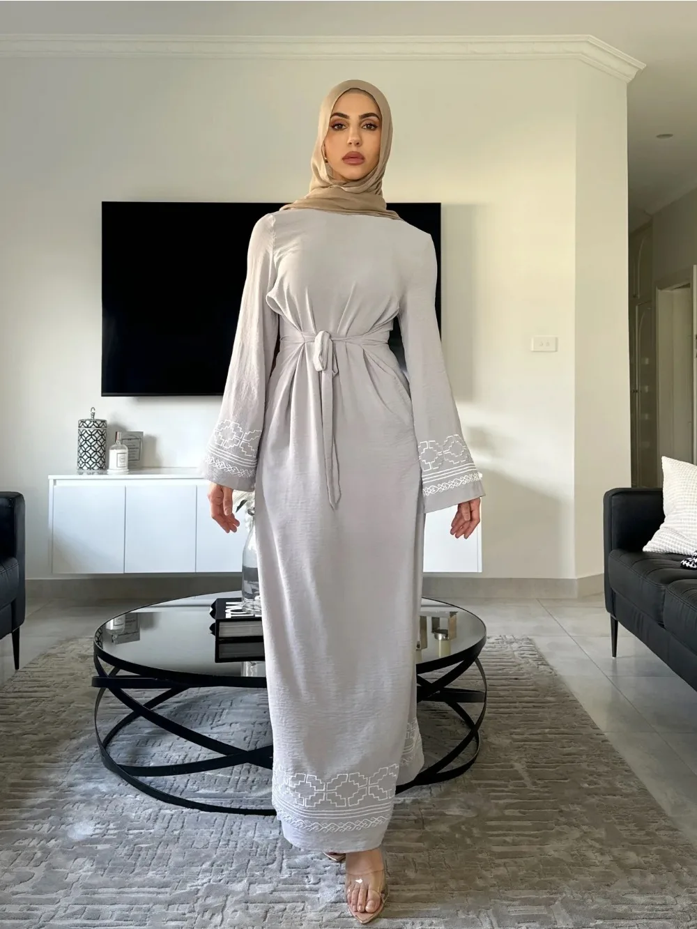 Eid Embroidery Muslim Dress fo - Embroidery Arabic ulasan dan harga