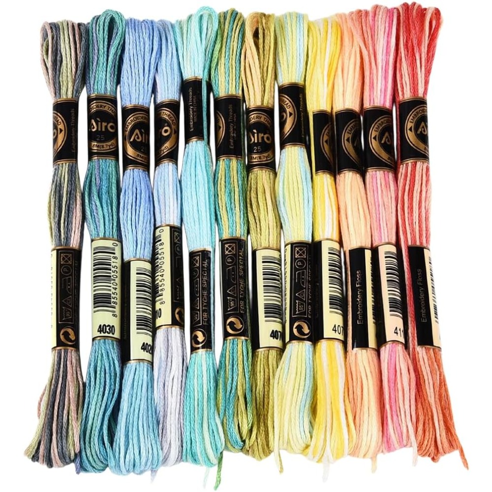 12 Skeins 105 Yards 6 Ply Vari - Embroidery Stitch ulasan dan harga