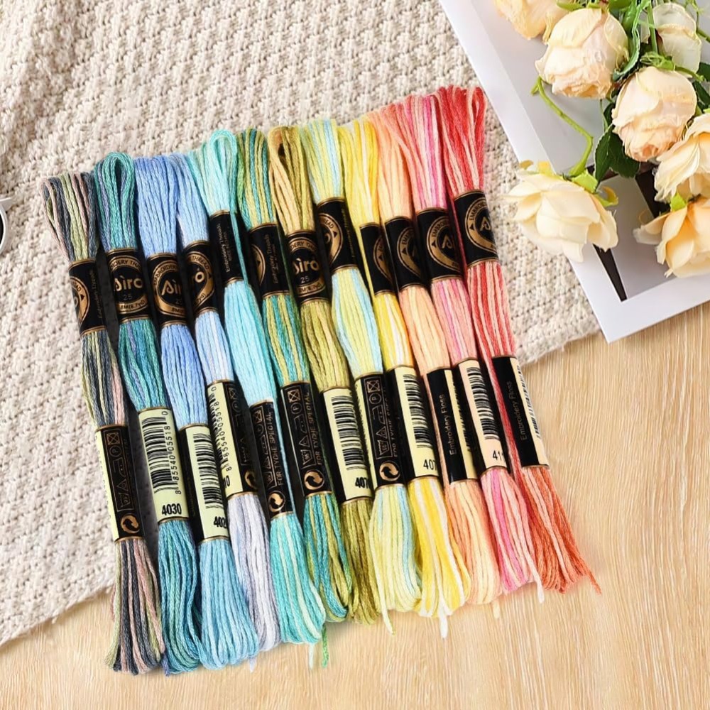 12 Skeins 105 Yards 6 Ply Vari - Embroidery Stitch ulasan dan harga