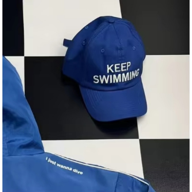 2026 Trendy keep Swimming New  - Embroidery Cap ulasan dan harga
