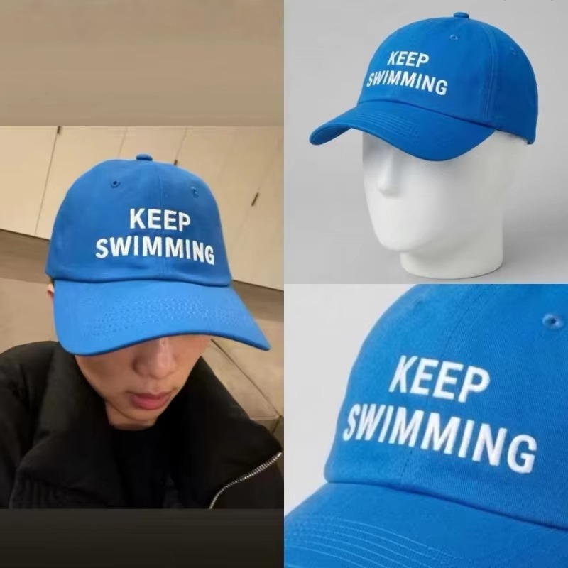 2026 Trendy keep Swimming New  - Embroidery Cap ulasan dan harga