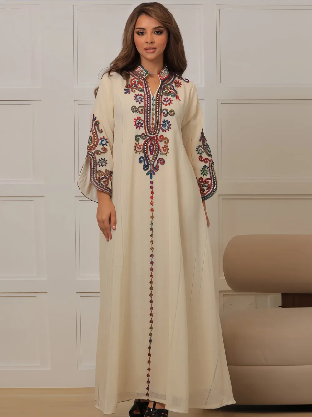 Muslim Abaya for Women Party D - Embroidery Arabic ulasan dan harga