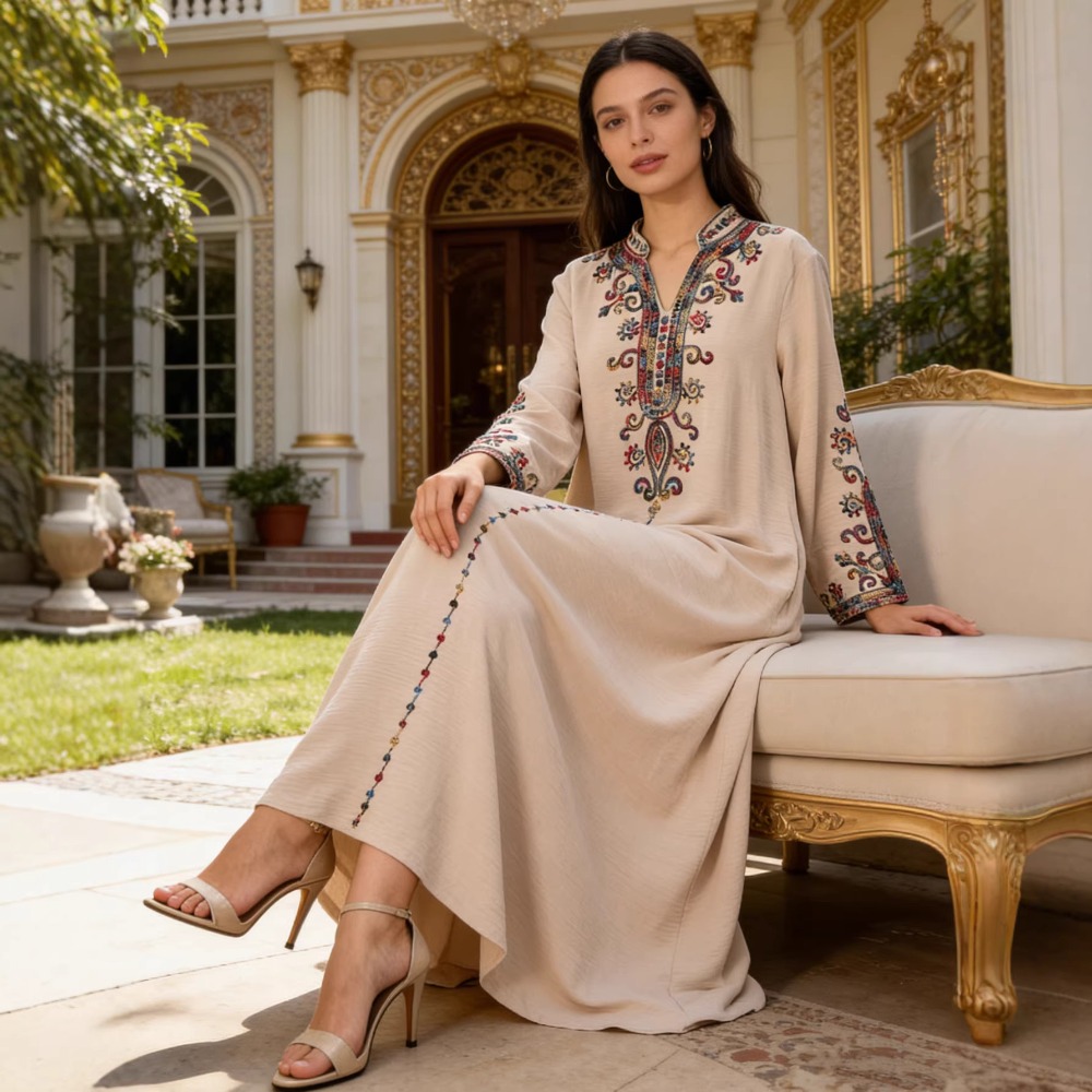 Muslim Abaya for Women Party D - Embroidery Arabic ulasan dan harga
