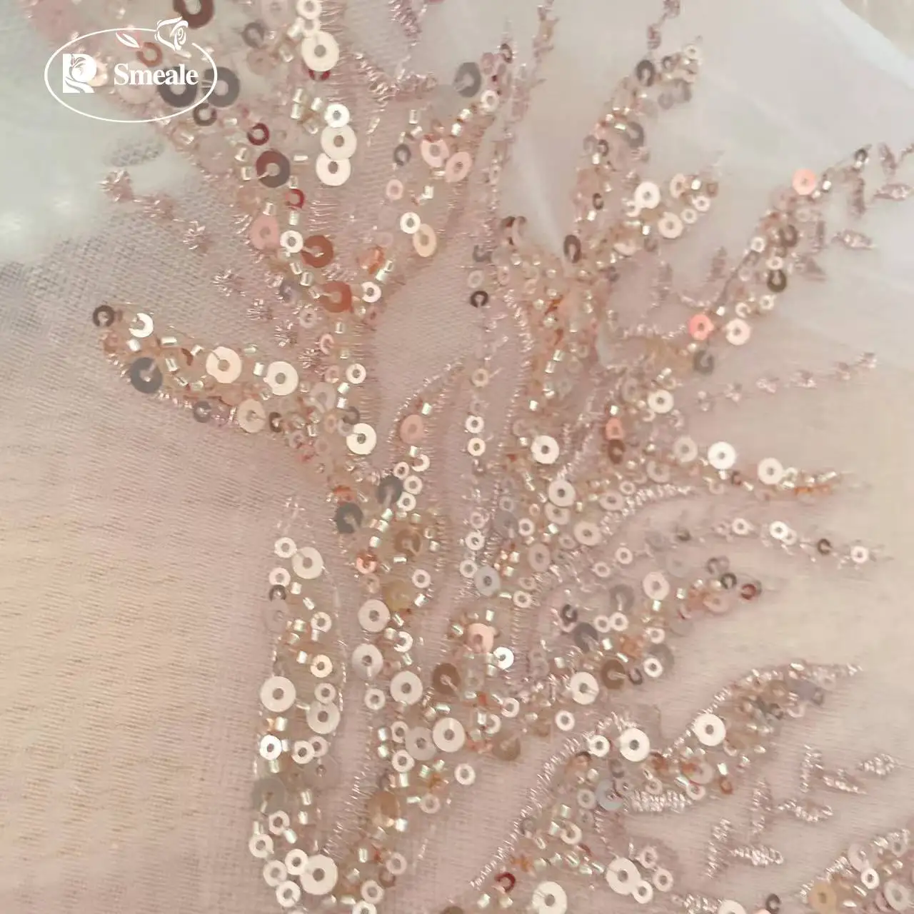 5Pair-2Pair.Rose Gold Sequin T - Embroidery Rose ulasan dan harga