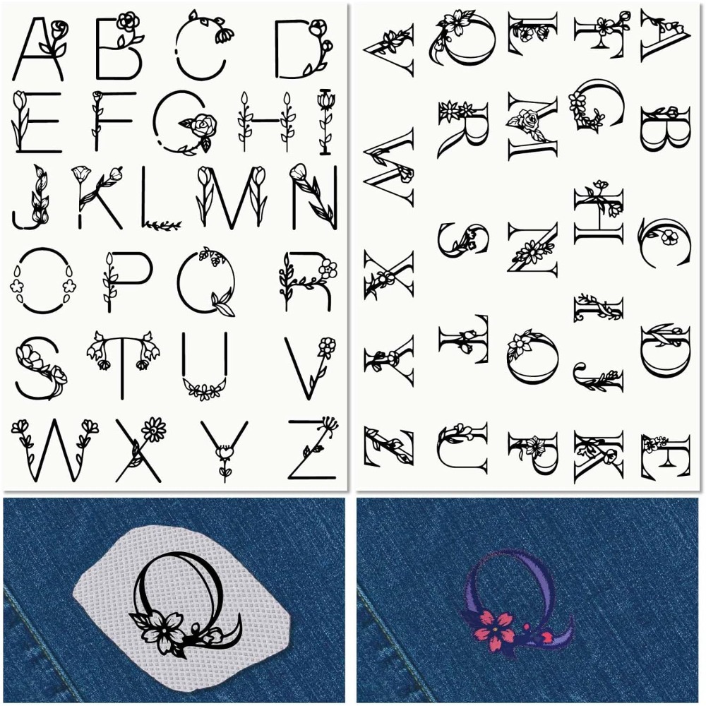 Letter A-Z Water Soluble Embro - Embroidery Stitch ulasan dan harga