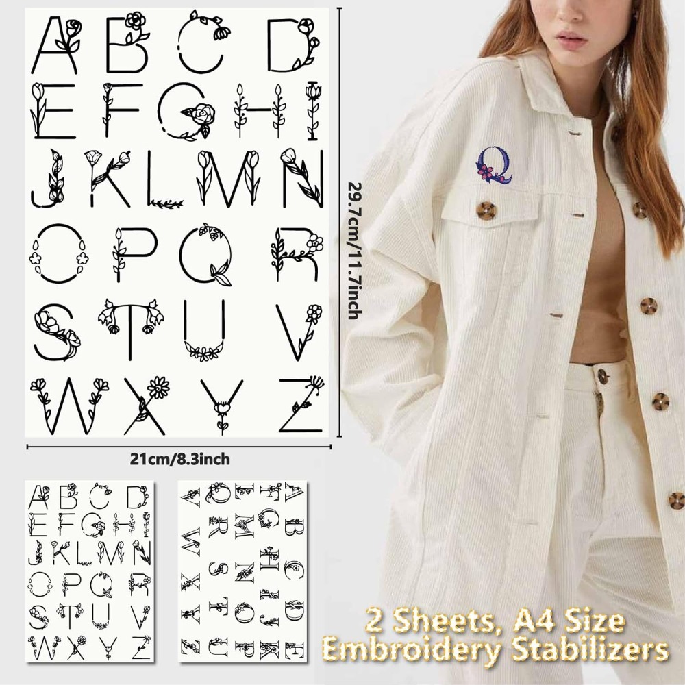 Letter A-Z Water Soluble Embro - Embroidery Stitch ulasan dan harga