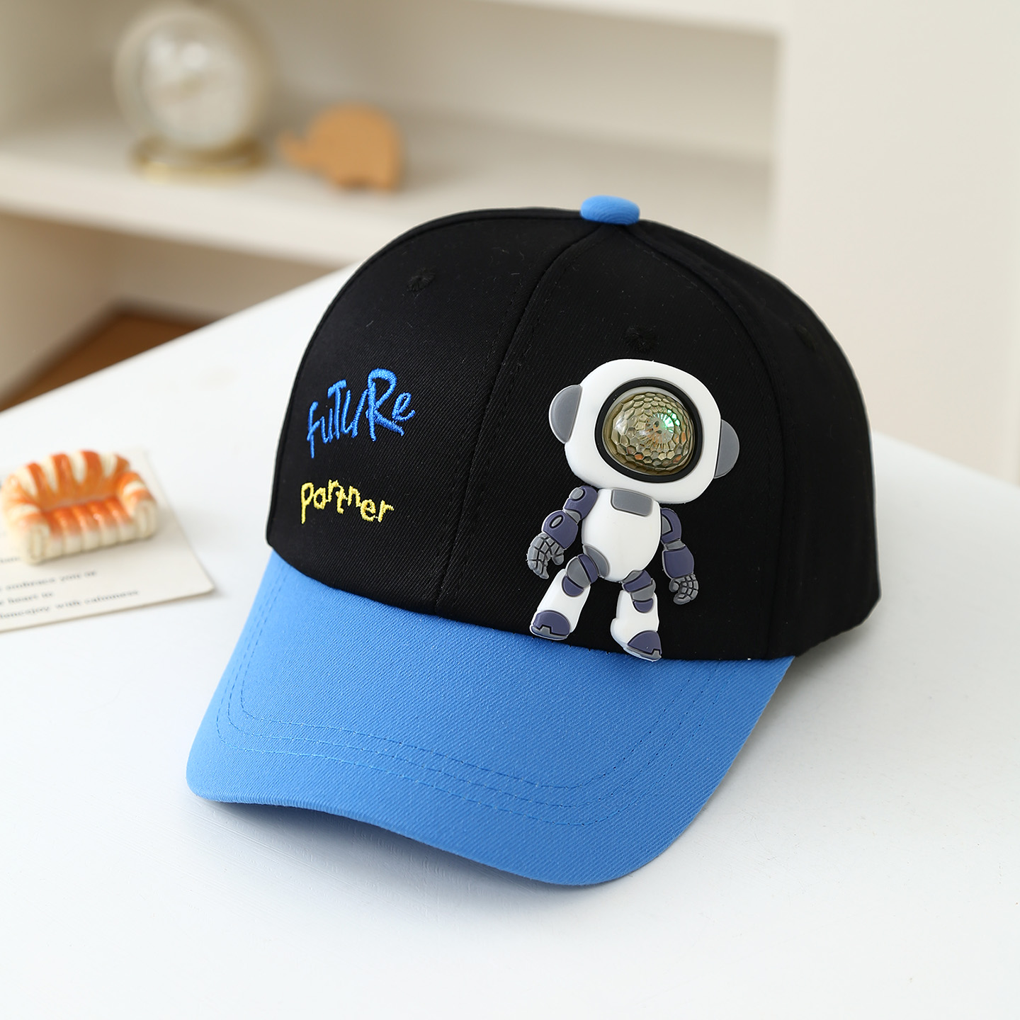 Children's Soft Rubber Robot D - Embroidery Cap ulasan dan harga