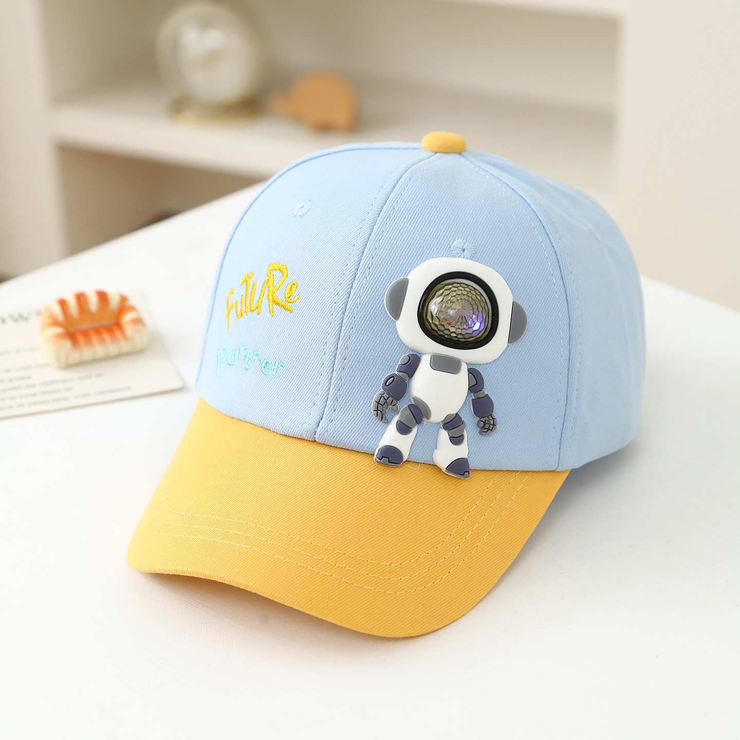 Children's Soft Rubber Robot D - Embroidery Cap ulasan dan harga