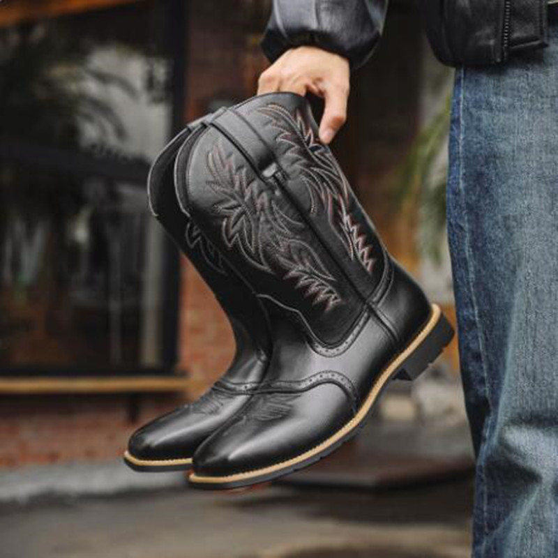 New Men High Boots Embroidery  - Embroidery Stitch ulasan dan harga