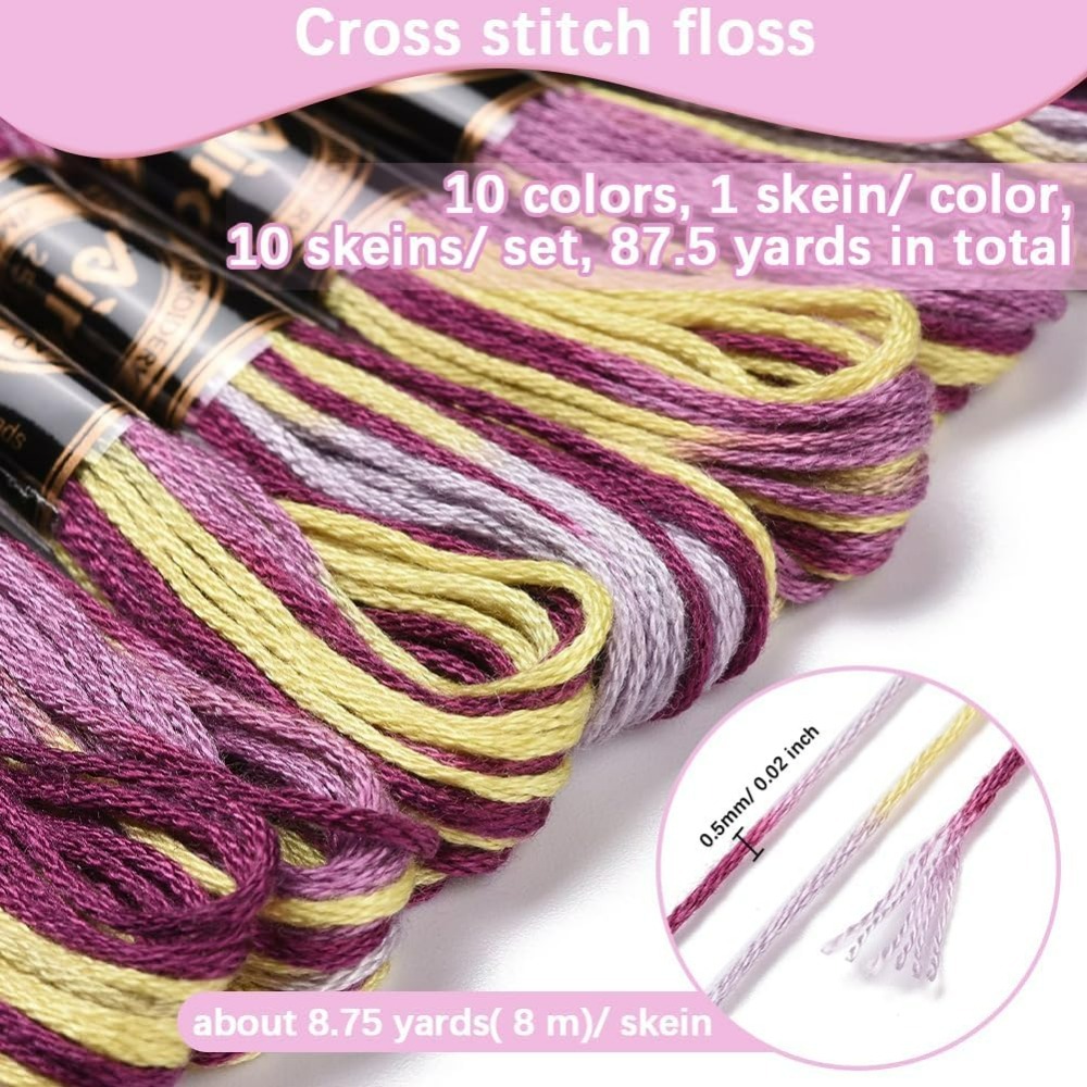6 Strands Purple Variegated Em - Embroidery Stitch ulasan dan harga
