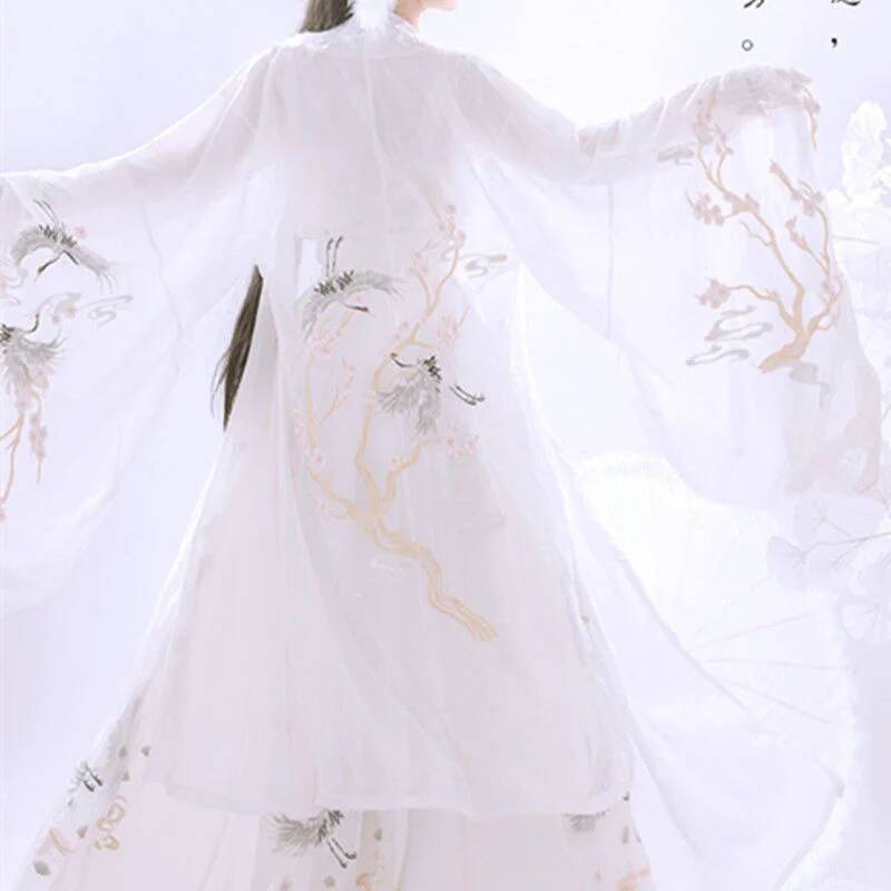 Chinese Ancient Hanfu Women's  - Embroidery Cotton Shirt ulasan dan harga