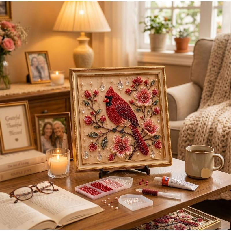 Bird Pearl Art DIY Kit Cardina - Embroidery Beads ulasan dan harga