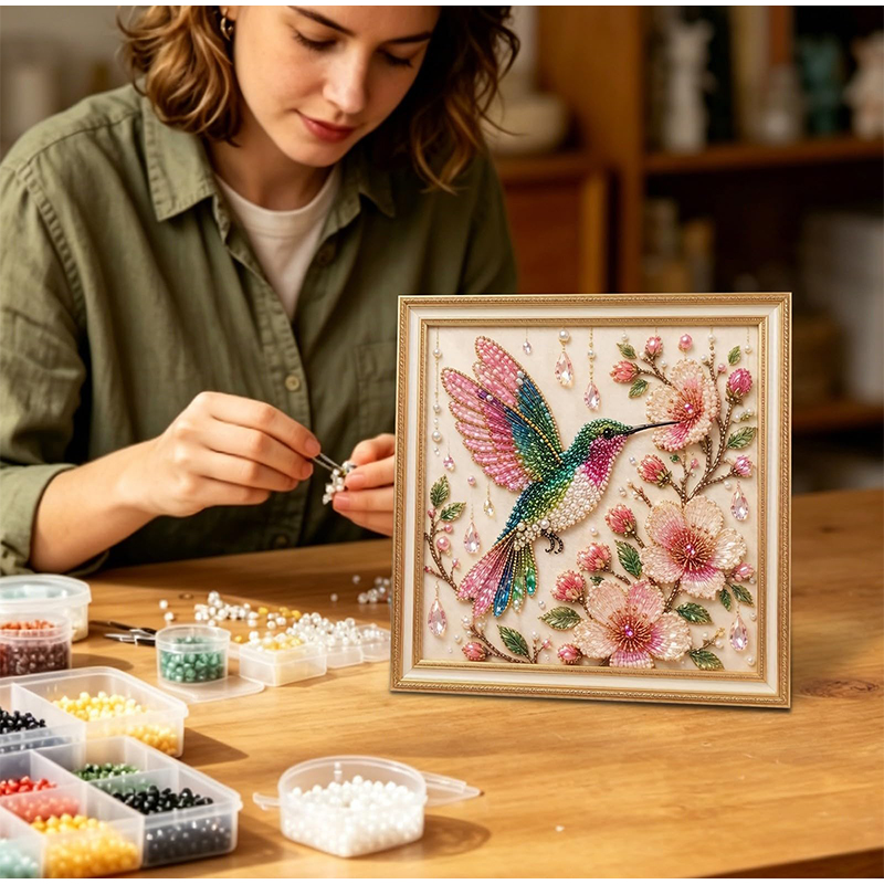 Bird Pearl Art DIY Kit Cardina - Embroidery Beads ulasan dan harga
