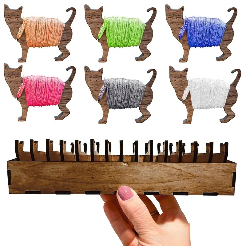 2026 Wooden Rabbit Spool Set w - Embroidery Cat ulasan dan harga