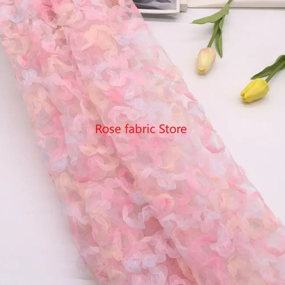 Gradient chiffon rose crochet  - Embroidery Rose ulasan dan harga