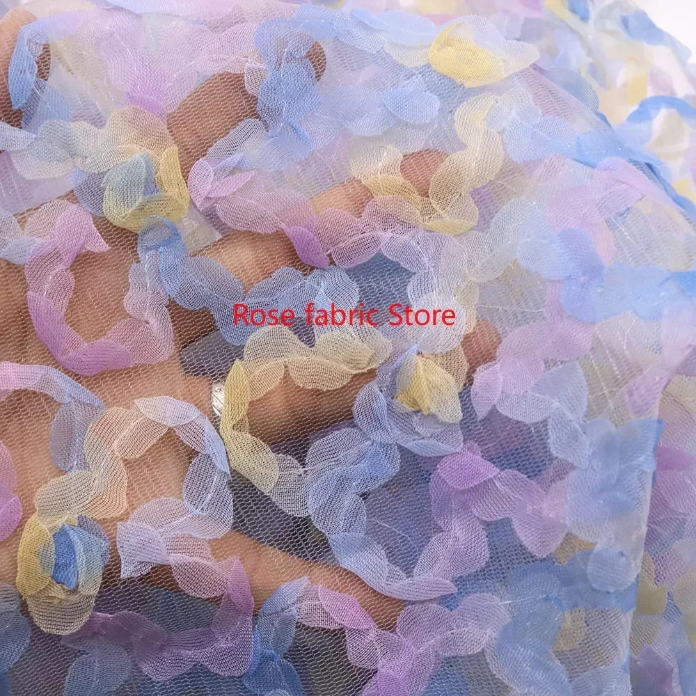 Gradient chiffon rose crochet  - Embroidery Rose ulasan dan harga