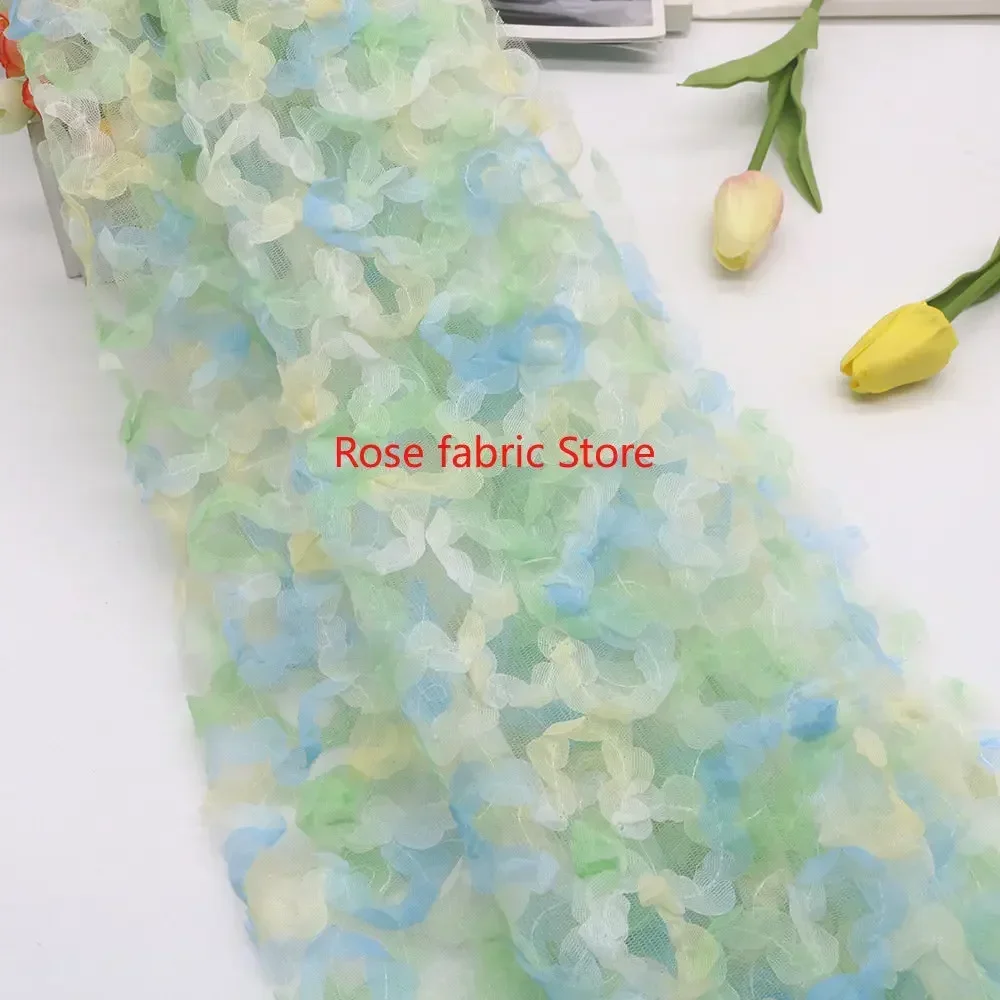 Gradient chiffon rose crochet  - Embroidery Rose ulasan dan harga