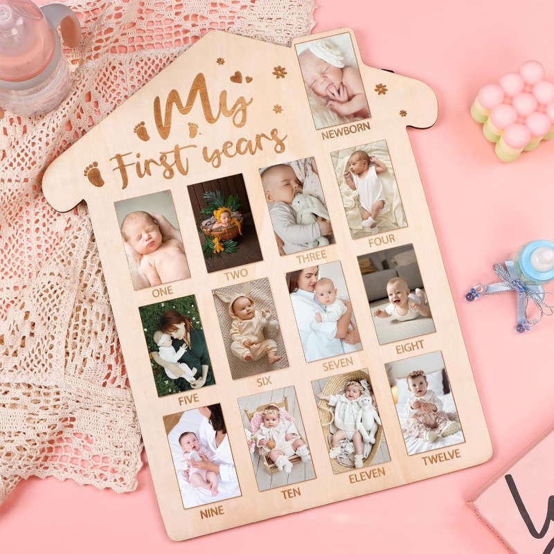 Wooden Baby Commemorative Phot - Frame Display Wood ulasan dan harga