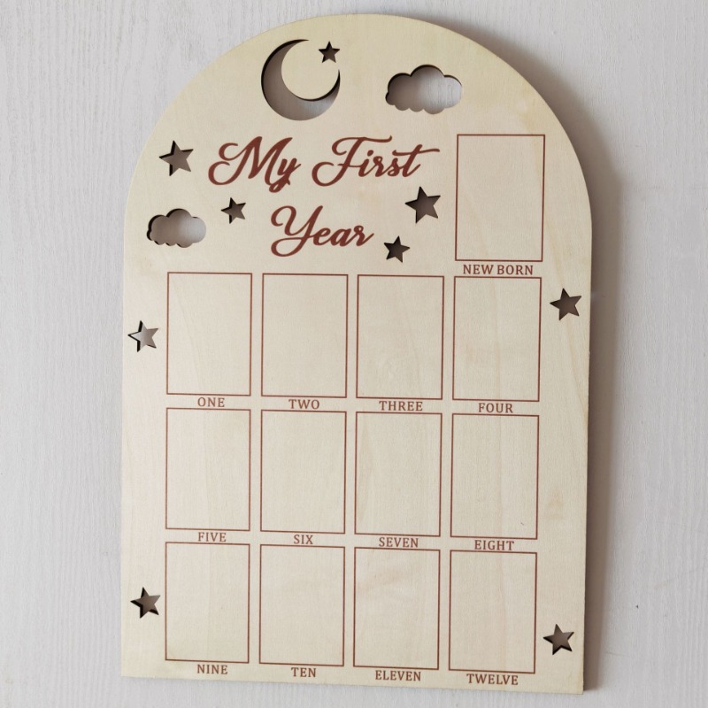 Wooden Baby Commemorative Phot - Frame Display Wood ulasan dan harga