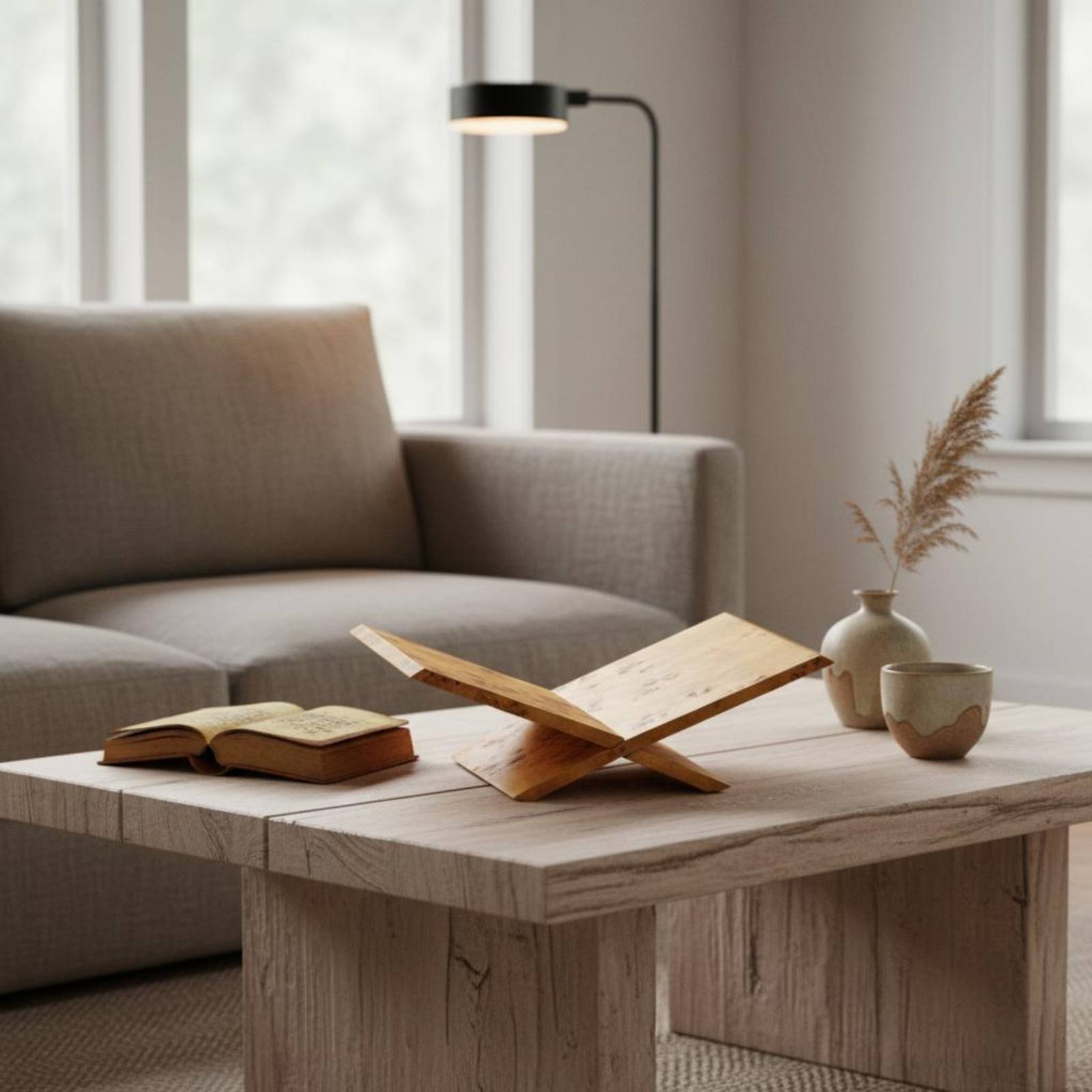 Cross Book Stand Wabi-Sabi Des - Frame Display Wood ulasan dan harga