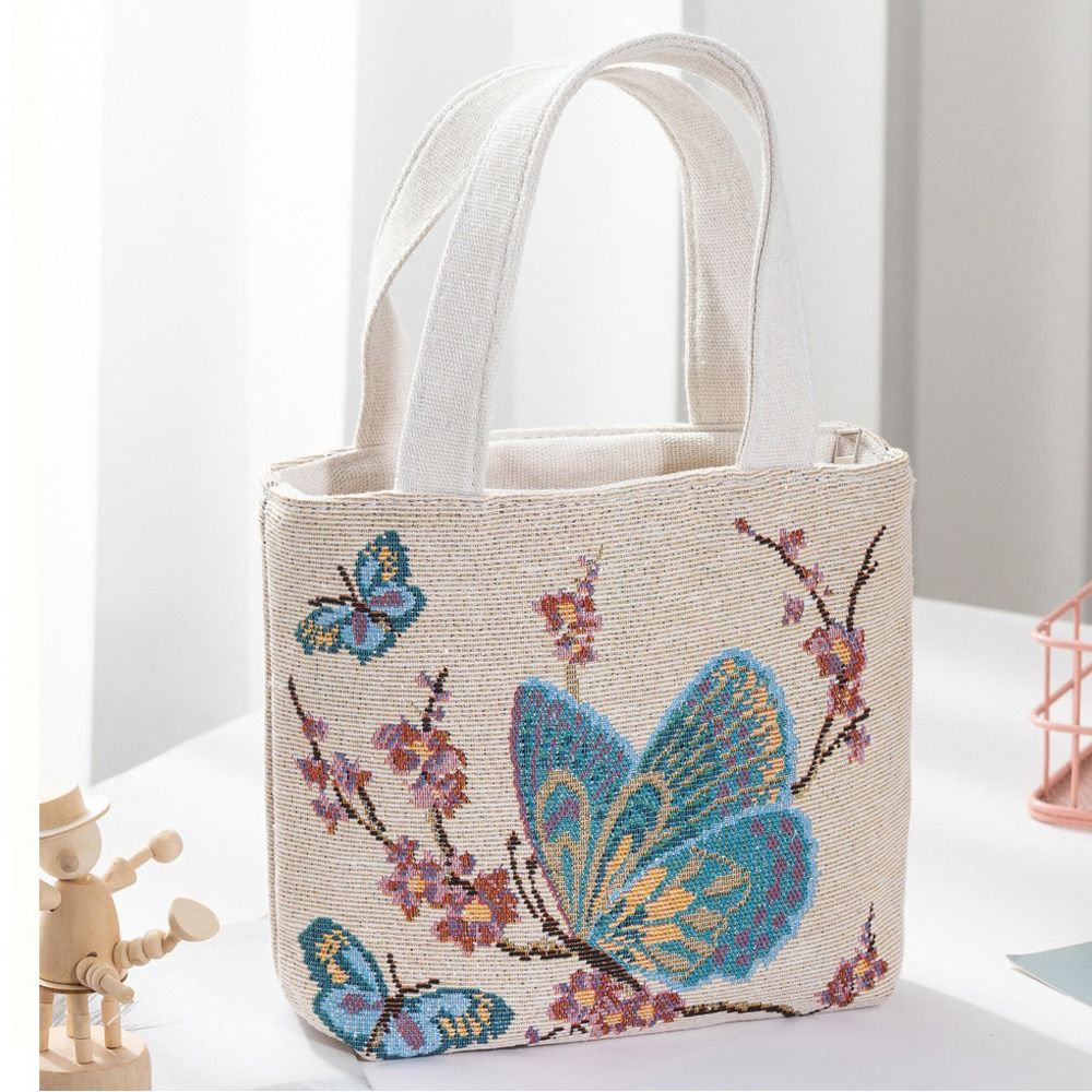 Embroidery Canvas Bag Cute Cat - Embroidery Cat ulasan dan harga