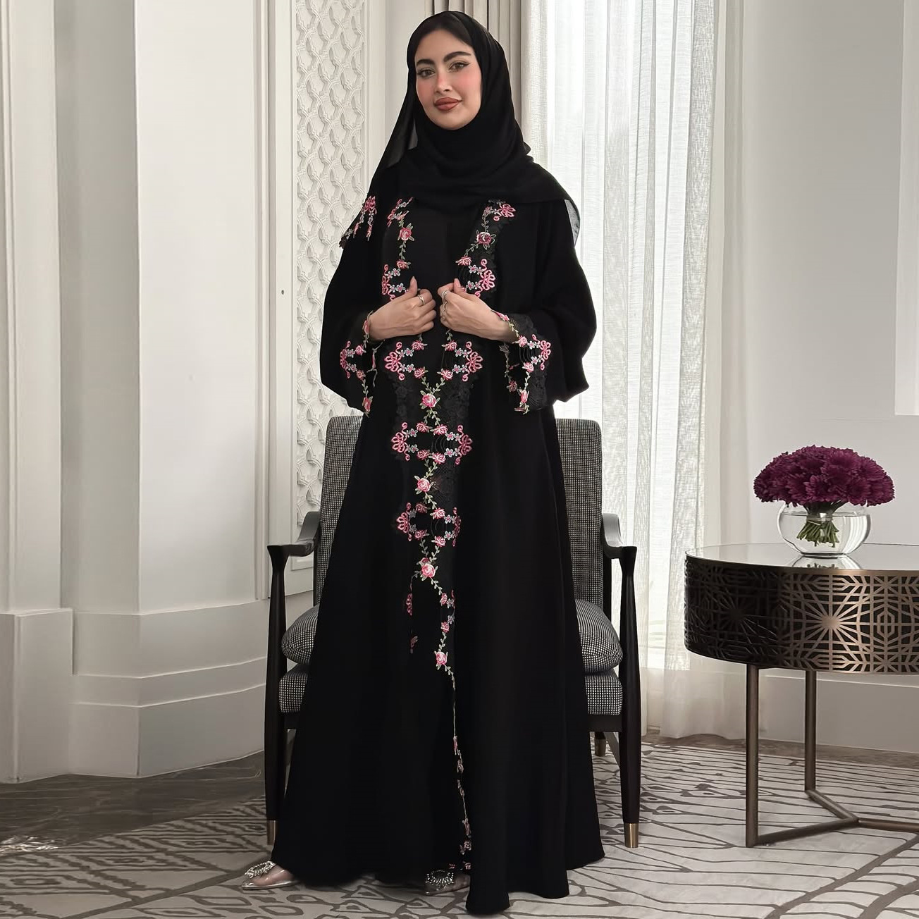 Muslim Arab Dubai Summer New B - Embroidery Arabic ulasan dan harga