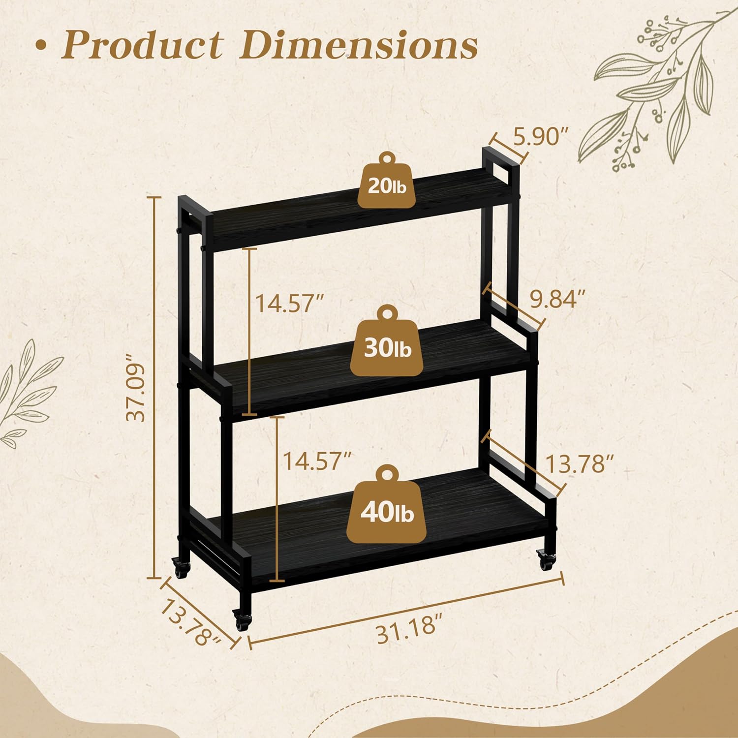 Rolling Ladder Style 3-Tier Pl - Frame Display Wood ulasan dan harga