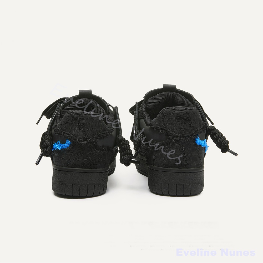 Black Frayed Raw Edge Platform - Embroidery Stitch ulasan dan harga