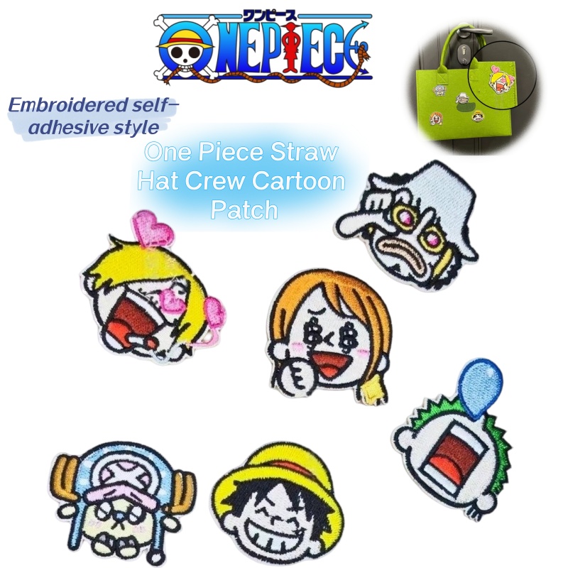 One Piece Straw Hat Crew Anime - Embroidery In The Piece ulasan dan harga
