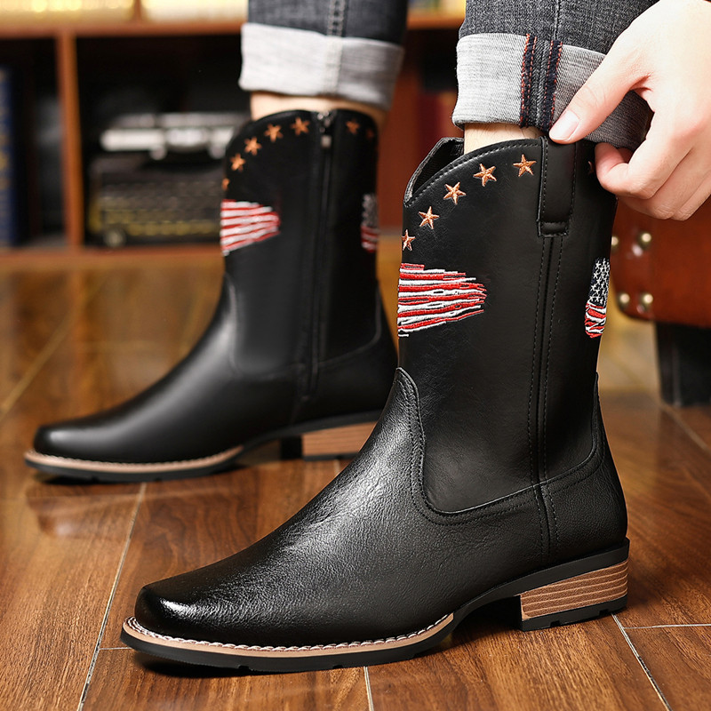 New Brand Men High Boots Embro - Embroidery Stitch ulasan dan harga