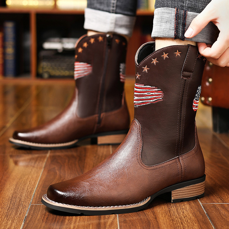 New Brand Men High Boots Embro - Embroidery Stitch ulasan dan harga