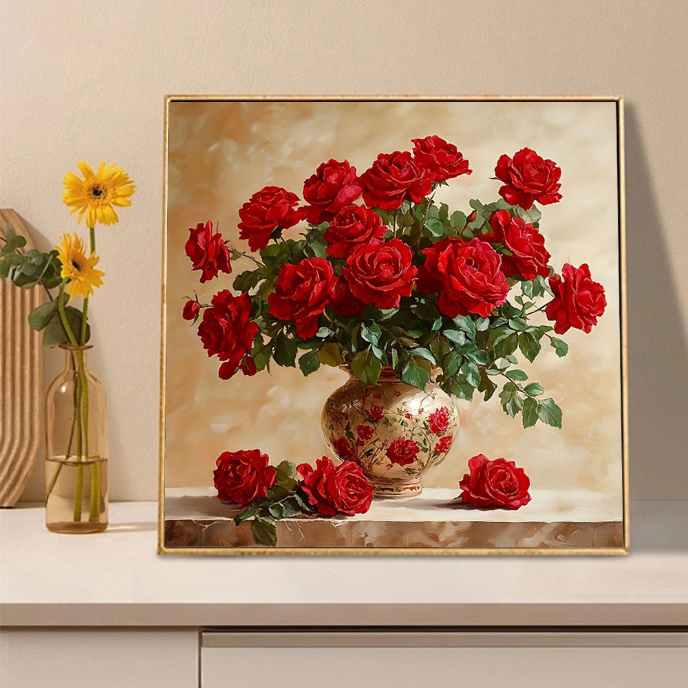Rose Diamond Painting Full Squ - Embroidery Rose ulasan dan harga