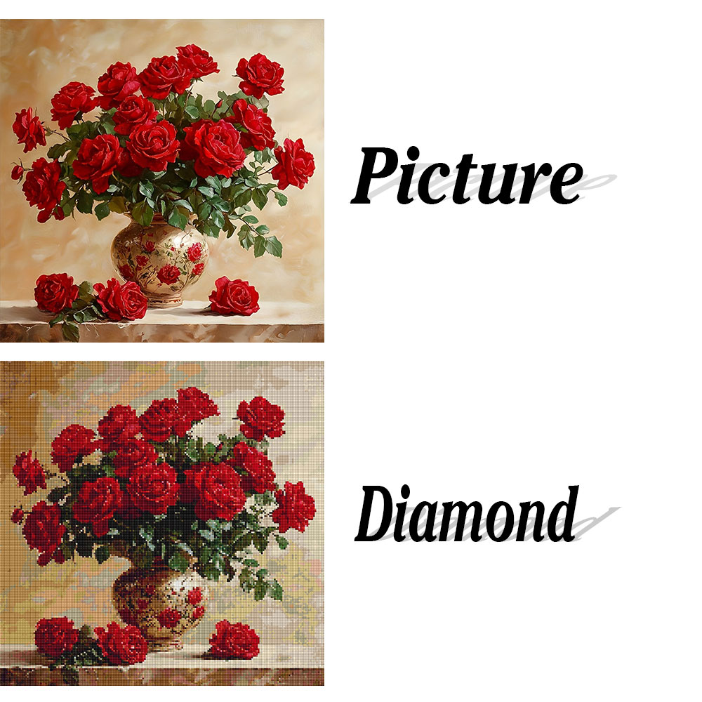 Rose Diamond Painting Full Squ - Embroidery Rose ulasan dan harga