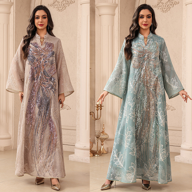 Muslim Dress Abaya Women Eid P - Embroidery Arabic ulasan dan harga