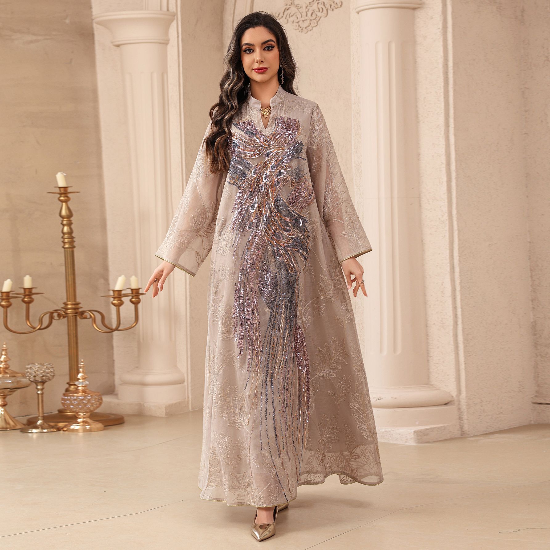 Muslim Dress Abaya Women Eid P - Embroidery Arabic ulasan dan harga